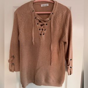 Chicwish beige beautiful sweater with details, size M